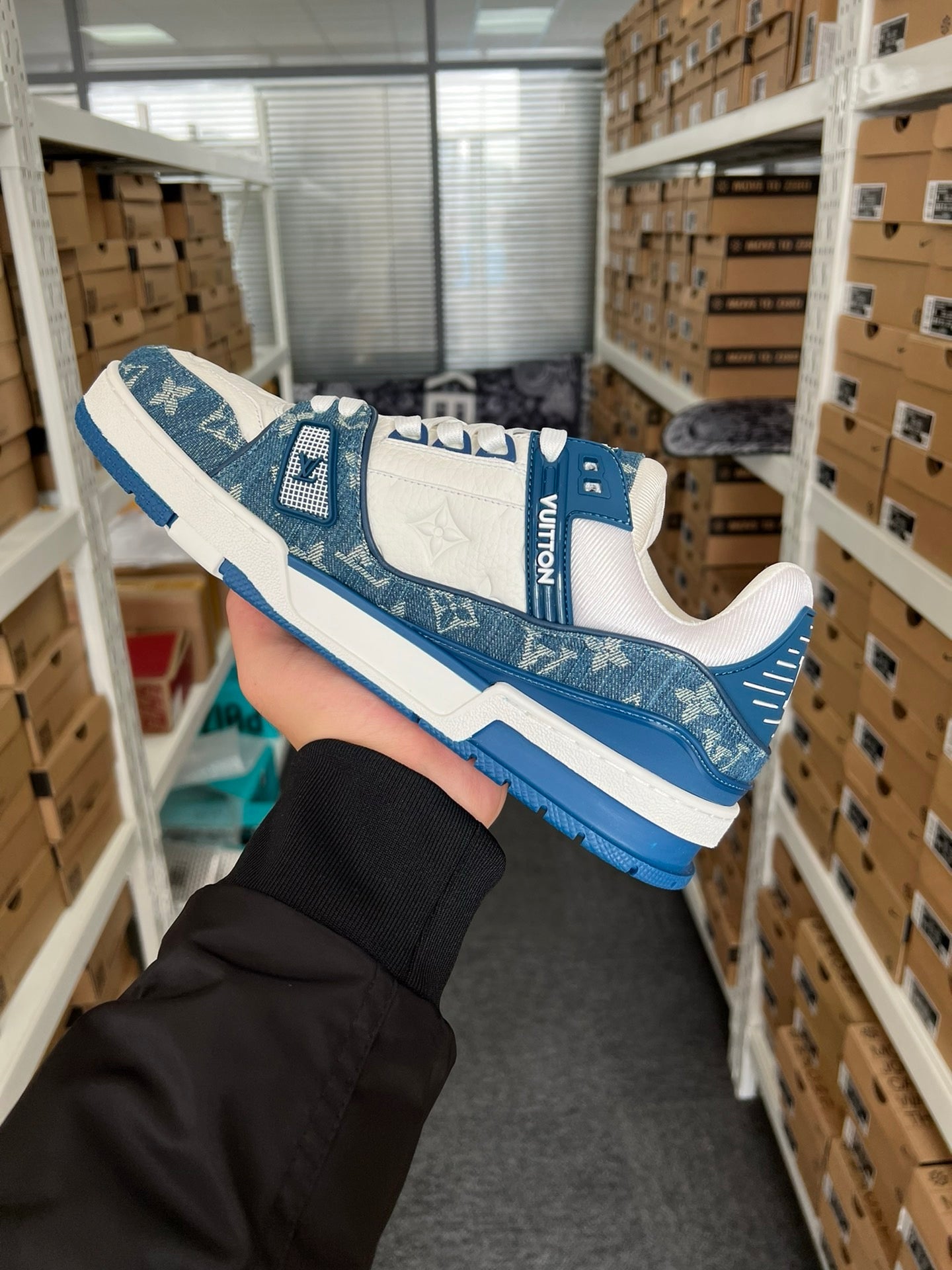 Louis Vuitton shoes Air Force one is popular in 2024(Cowboy blue)
