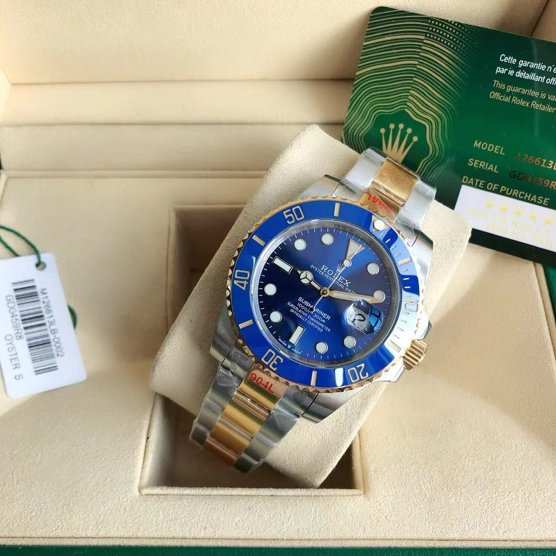 Rolex submariner series 116613LB-0005 blue disk (gold blue)